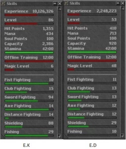 Elite knight lvl 86 + Elder Druid lvl 53 + (UNITERA) - Tibia