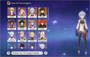 Ganyu venti zhongli keqing falcão e diluc - Genshin Impact
