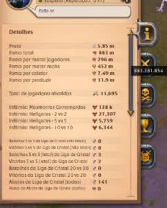 Conta Albion Online 850M De Fama