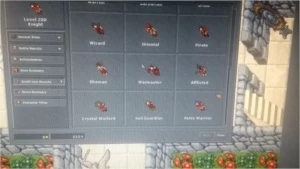 Knight 200 + Paladin Lvl + + Druid lvl 8 Skill High - Tibia