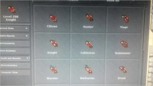Knight 200 + Paladin Lvl + + Druid lvl 8 Skill High - Tibia
