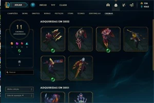CONTA DIAMANTE 2 COM MUITA SKIN - League of Legends LOL
