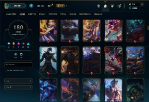 Bronze 1 com TODOS os champs e 180 Skins ( ADC / JG / TOP ) - League of Legends LOL