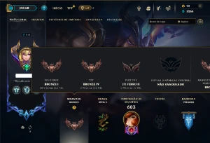 Bronze 1 com TODOS os champs e 180 Skins ( ADC / JG / TOP ) - League of Legends LOL