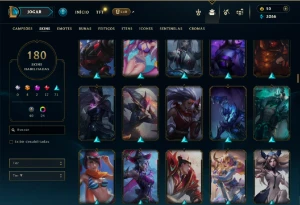 Bronze 1 com TODOS os champs e 180 Skins ( ADC / JG / TOP ) - League of Legends LOL