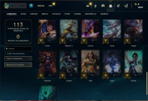 Conta Unranked com 36 Champs e 14 Skins - League of Legends LOL