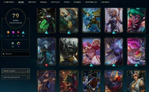 Unranked com TODOS os champs e 80 Skins ( ADC / SUP / MID ) - League of Legends LOL