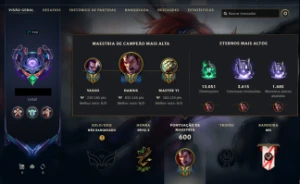 Conta lol / Todos os champs / level 700 / 249 skins - League of Legends