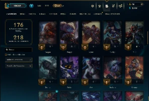 Platina 1 com 70 Champs e 40 Skins +1 Prestigio - League of Legends LOL