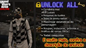 Unlock all + Nível 120 na sua conta | GTA Online [PC]