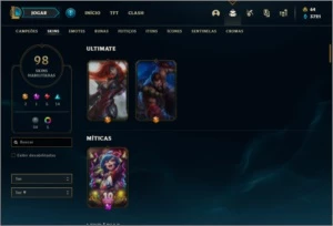 Conta prata 4 com 109 champs e 98 skins ( MAIN JG ) - League of Legends LOL