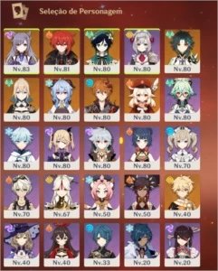 Conta AR55 NA Venti, Klee, Jean, Diluc, Keqing, Ganyu, etc. - Genshin Impact