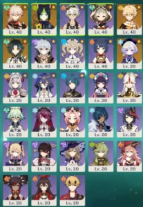 Conta Genshin AR 25 - Xiao, Kazuha, Tighnari, Qiqi - Genshin Impact