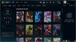 CONTA LOL GOLD 2 - 51% WINRATE - 90 CHAMP - 59 SKINS - League of Legends