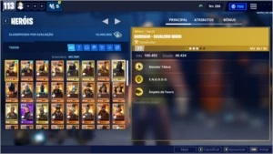 Conta Fortnite com 210 Skins (Mais de 200.000 vBucks Gastos)