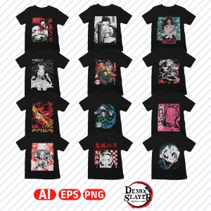 Pack Artes Demon Slayer Sublimação, Serigrafia, Dtg, Dtf - Serviços Digitais