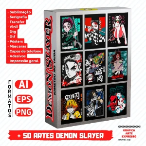 Pack Artes Demon Slayer Sublimação, Serigrafia, Dtg, Dtf - Serviços Digitais