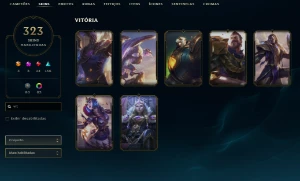 Ouro 2 com TODOS os champs e 325 Skins + 7 Vitoriosas - League of Legends LOL