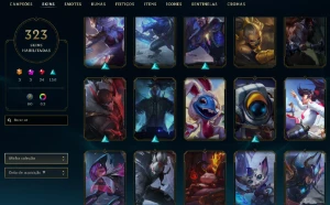 Ouro 2 com TODOS os champs e 325 Skins + 7 Vitoriosas - League of Legends LOL