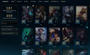 Ouro 2 com TODOS os champs e 325 Skins + 7 Vitoriosas - League of Legends LOL