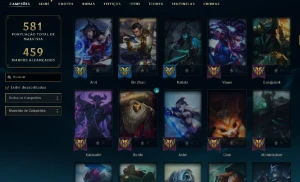 Ouro 2 com TODOS os champs e 325 Skins + 7 Vitoriosas - League of Legends LOL