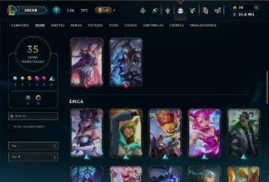 Prata 2 com TODOS os Champs e 35 Skins ( JG / MID / SUP ) - League of Legends LOL