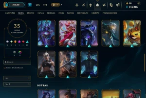 Prata 2 com TODOS os Champs e 35 Skins ( JG / MID / SUP ) - League of Legends LOL