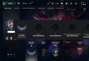 Conta prata 1 com 125 Champs e 127 Skins ( MAIN SUP ) - League of Legends LOL