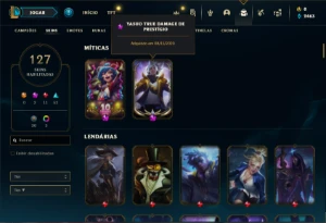 Conta prata 1 com 125 Champs e 127 Skins ( MAIN SUP ) - League of Legends LOL