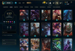 Prata 3 com 100 Champs e 137 Skins ( MID / SUP / TOP ) - League of Legends LOL