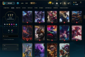 Prata 3 com 100 Champs e 137 Skins ( MID / SUP / TOP ) - League of Legends LOL
