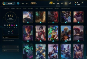 Prata 3 com 100 Champs e 137 Skins ( MID / SUP / TOP ) - League of Legends LOL