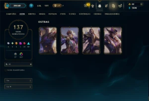 Prata 3 com 100 Champs e 137 Skins ( MID / SUP / TOP ) - League of Legends LOL