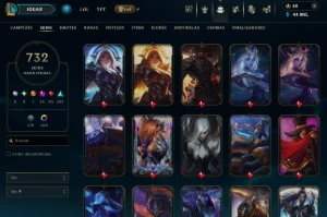Conta LOL Todos os Champ +700 skins SEM ELO - League of Legends