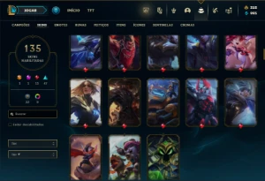 Bronze 1 com TODOS os champs e 135 Skins ( MAIN MID ) - League of Legends LOL