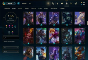 Bronze 1 com TODOS os champs e 135 Skins ( MAIN MID ) - League of Legends LOL