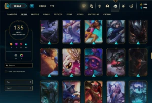 Bronze 1 com TODOS os champs e 135 Skins ( MAIN MID ) - League of Legends LOL