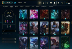 Bronze 1 com TODOS os champs e 135 Skins ( MAIN MID ) - League of Legends LOL