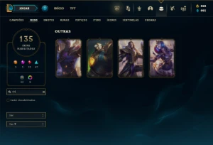 Bronze 1 com TODOS os champs e 135 Skins ( MAIN MID ) - League of Legends LOL
