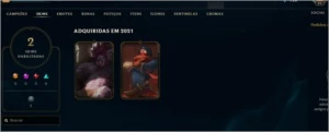 conta smurf lvl 21, 2 skins legado - League of Legends LOL
