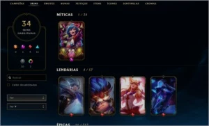 Conta de League of Legends platina 3 season 9 LOL