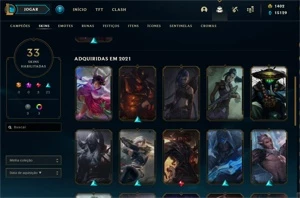 conta league of legends 800 reais em skins BARATO LOL