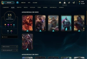conta league of legends 800 reais em skins BARATO LOL