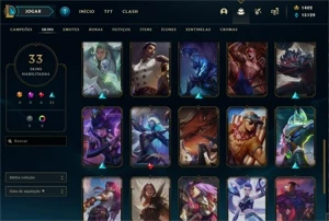 conta league of legends 800 reais em skins BARATO LOL
