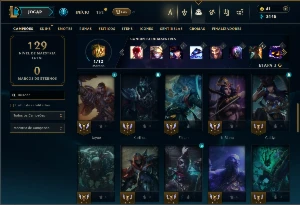 Prata 1 com 45 Champs e 25 Skins - League of Legends LOL