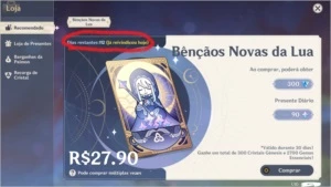 Genshin Impact 5 x 5 estrelas 111 dias de bençao AR 43