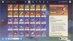 Genshin Impact 5 x 5 estrelas 111 dias de bençao AR 43