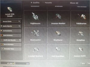Druid Level 226 (Bona) + 2 Knight's - 146 e 131 + charmaker - Tibia