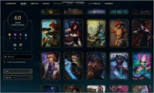 Conta LoL Platina 3 TODOS os champs 60 skins épicas e legado - League of Legends