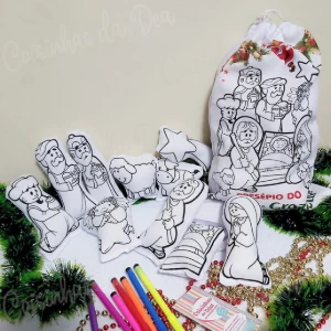 Kit Presépio para Colorir com Saquinho - Artesanato e Personalizados